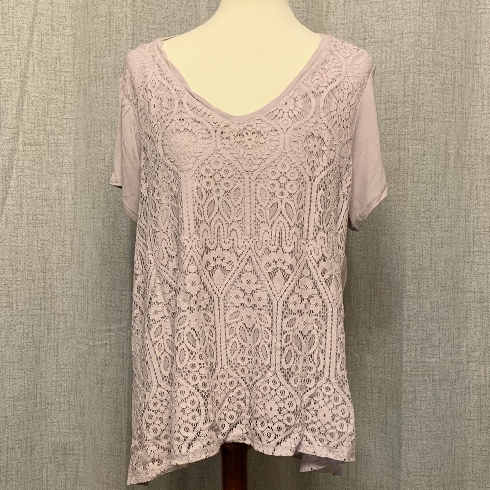 Simply Vera / Vera Wang lace front top, size 0X